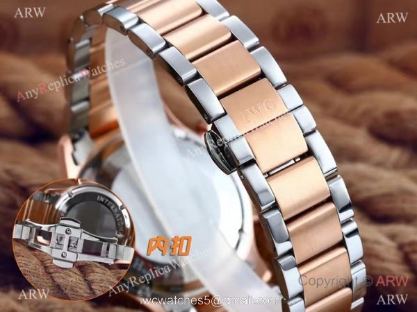 IWC Portuguese Black Face 2-Tone Rose Gold Case Copy Watch IWC Portuguese Black Face 2-Tone Rose Gold Case Copy Watch