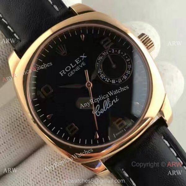 Swiss Replica Rolex Cellini Danaos Watch Rose Gold Black Face Automatic Movement Swiss Replica Rolex Cellini Danaos Watch Rose Gold Black Face Automatic Movement