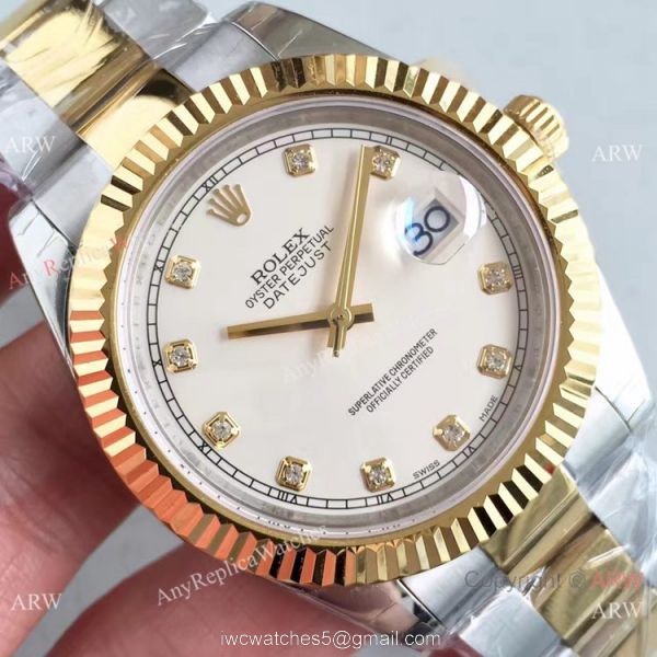 AAA Grade Rolex Datejust II 2-Tone White Diamond Replica Watches AAA Grade Rolex Datejust II 2-Tone White Diamond Replica Watches