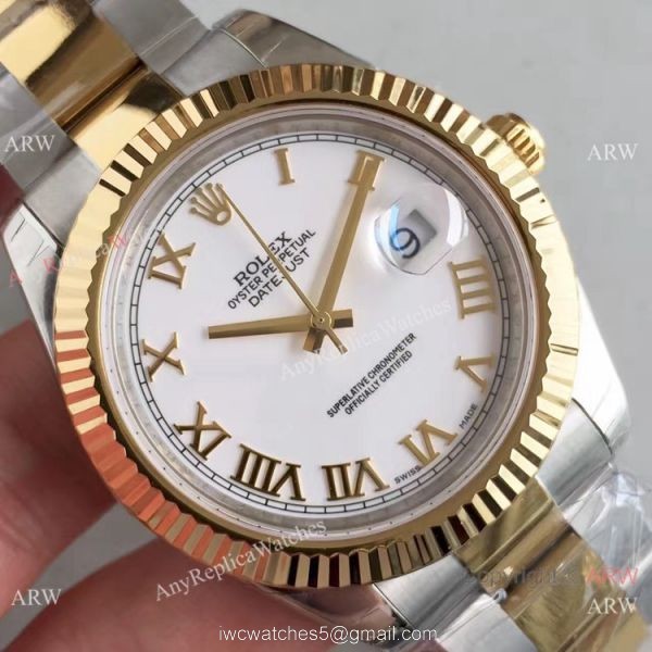 Replica Rolex Datejust II Watch 2-Tone White Roman Face 41mm Replica Rolex Datejust II Watch 2-Tone White Roman Face 41mm