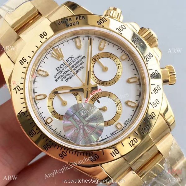JF Replica Rolex Daytona Yellow Gold White Dial 7750 Automatic Gold Rolex Daytona Replica Watch JF Replica Rolex Daytona Yellow Gold White Dial 7750 Automatic Gold Rolex Daytona Replica Watch