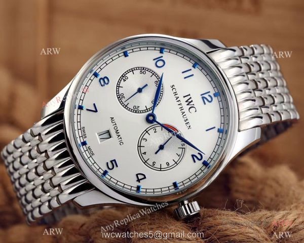 Replica IWC Portuguese 7 Days Stainless Steel White Face Mens Watch Replica IWC Portuguese 7 Days Stainless Steel White Face Mens Watch