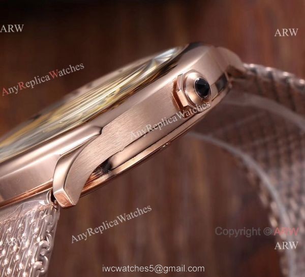 Fake Drive De Cartier Rose Gold Watch White Roman Dial Fake Drive De Cartier Rose Gold Watch White Roman Dial