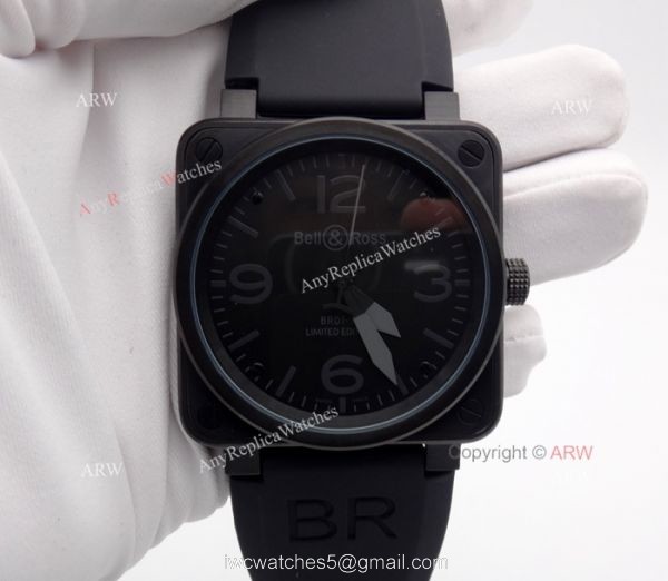 Replica Bell Ross BR03-92 Watch All Black Rubber Strap Swiss Grade Replica Bell Ross BR03-92 Watch All Black Rubber Strap Swiss Grade