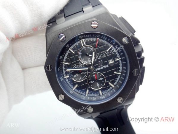 Solid Black Audemars Piguet Royal Oak Offshore Automatic Watch Solid Black Audemars Piguet Royal Oak Offshore Automatic Watch