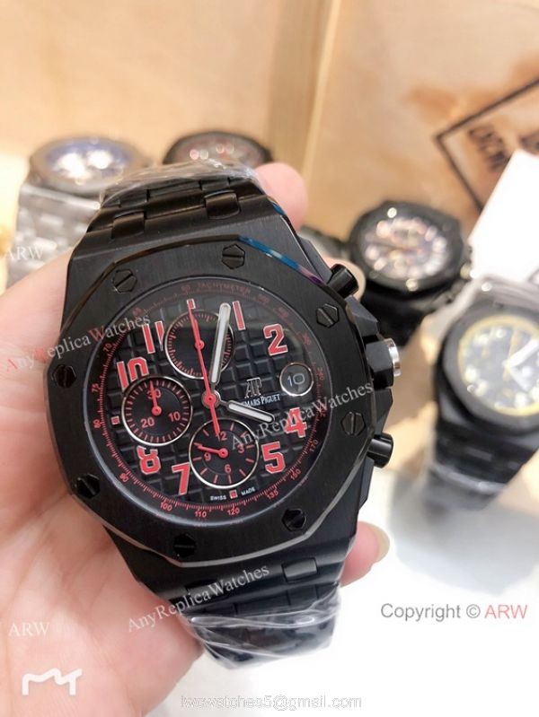 Solid Black Audemars Piguet Royal Oak Offshore Replica Watches Chronograph Dial 42mm Solid Black Audemars Piguet Royal Oak Offshore Replica Watches Chronograph Dial 42mm