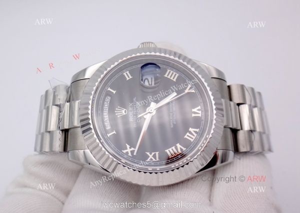 Buy AAA Quality Copy Rolex Day Date Black Roman Watch Men Size 36mm Buy AAA Quality Copy Rolex Day Date Black Roman Watch Men Size 36mm