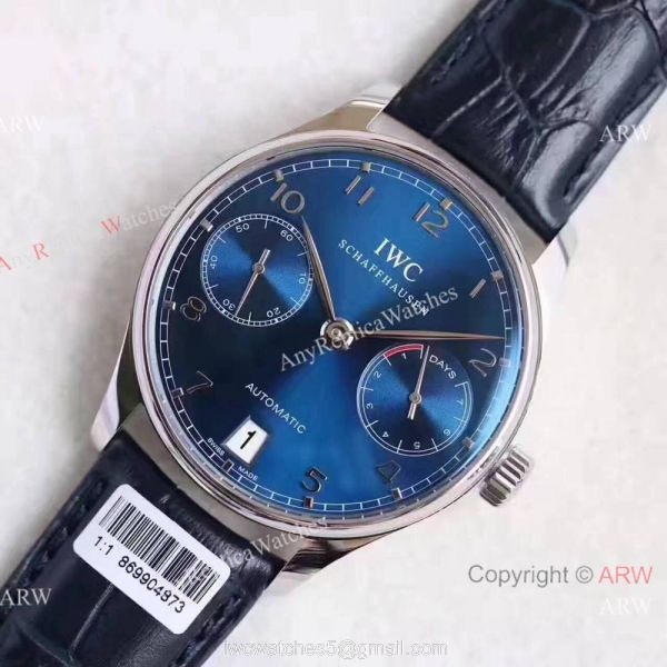 Replica IWC Portugieser 7 days power reserve Watch Blue Dial w/ folding Clasp Replica IWC Portugieser 7 days power reserve Watch Blue Dial w/ folding Clasp