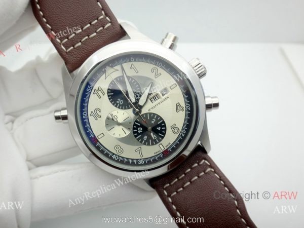 Copy Iwc Pilot Spitfire Chronograph White Dial Brown Leather Strap Copy Iwc Pilot Spitfire Chronograph White Dial Brown Leather Strap