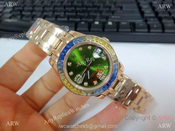 Low Price Rolex Masterpiece Rose Gold Green Face Watch 31mm Medium Low Price Rolex Masterpiece Rose Gold Green Face Watch 31mm Medium