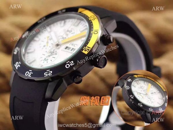 New Replica IWC Aquatimer Chronograph Watch Black Case Rubber Strap New Replica IWC Aquatimer Chronograph Watch Black Case Rubber Strap