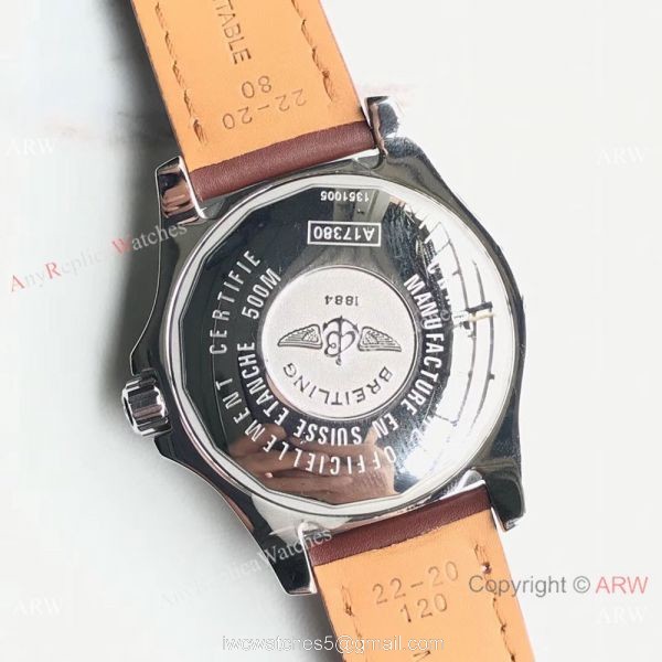 Swiss Grade Breitling Colt Automatic Chronometre 500m Watch White Dial Brown Leather Swiss Grade Breitling Colt Automatic Chronometre 500m Watch White Dial Brown Leather