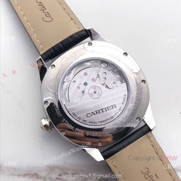 Swiss Drive De Cartier WGNM0003 Replica Watch SS Black Roman Dial Swiss Drive De Cartier WGNM0003 Replica Watch SS Black Roman Dial