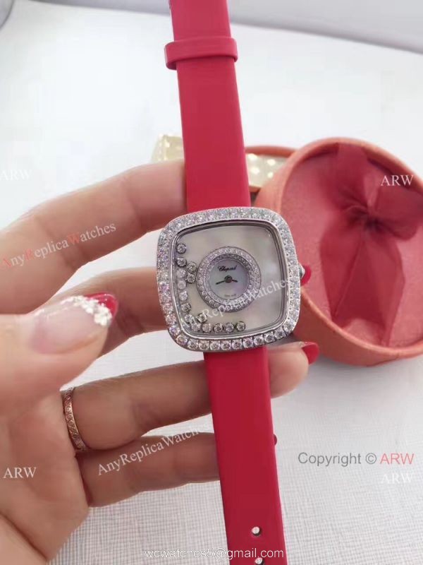 Swiss Quartz Happy Dreams Chopard Lady Watch Pink Leather Rose Gold Swiss Quartz Happy Dreams Chopard Lady Watch Pink Leather Rose Gold