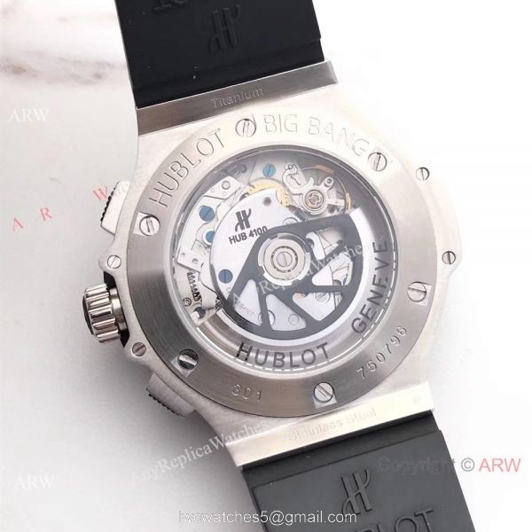 Swiss Grade Replica Hublot Big Bang 4100 Chrono watch SS Black Bezel Swiss Grade Replica Hublot Big Bang 4100 Chrono watch SS Black Bezel