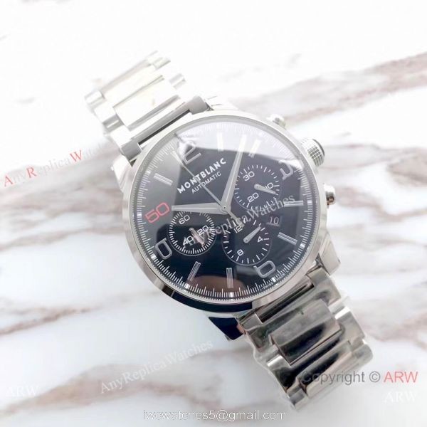 Swiss Mont blanc Knock off Timewalker Stainless Steel Black Watch Red 50 on Dial Swiss Mont blanc Knock off Timewalker Stainless Steel Black Watch Red 50 on Dial
