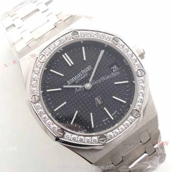 JH Audemars Piguet Extra Thin Royal Oak Watch Stainless Steel Diamond Bezel JH Audemars Piguet Extra Thin Royal Oak Watch Stainless Steel Diamond Bezel
