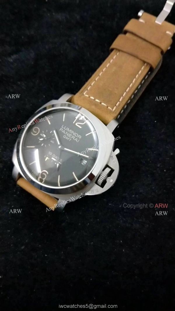 AAA Replica Luminor Panerai 10-Days GMT PAM 533 Watch Brown Leather Band AAA Replica Luminor Panerai 10-Days GMT PAM 533 Watch Brown Leather Band