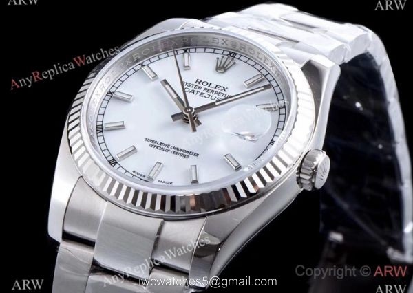 AR Factory Swiss ETA3135 Copy Rolex Datejust 904L Steel White Face Watch AR Factory Swiss ETA3135 Copy Rolex Datejust 904L Steel White Face Watch