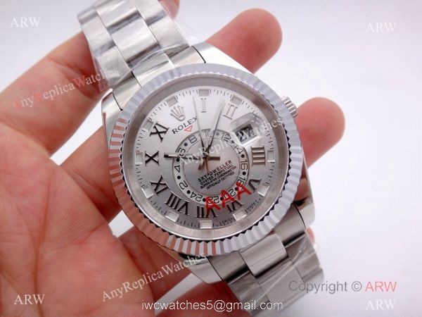 Stainless Steel Silver Dial Rolex Sky-Dweller 326939w Copy Watch w/ Working Time Zone Stainless Steel Silver Dial Rolex Sky-Dweller 326939w Copy Watch w/ Working Time Zone