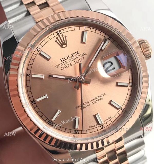 Super Clone 3135 Rolex Datejust Two Tone Rose Gold Jubilee Watch 36mm Super Clone 3135 Rolex Datejust Two Tone Rose Gold Jubilee Watch 36mm
