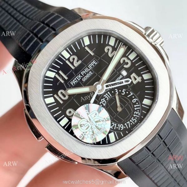 (GR) Swiss Copy Patek Philippe Aquanaut Travel Time SS Black Dial Watch 40mm (GR) Swiss Copy Patek Philippe Aquanaut Travel Time SS Black Dial Watch 40mm