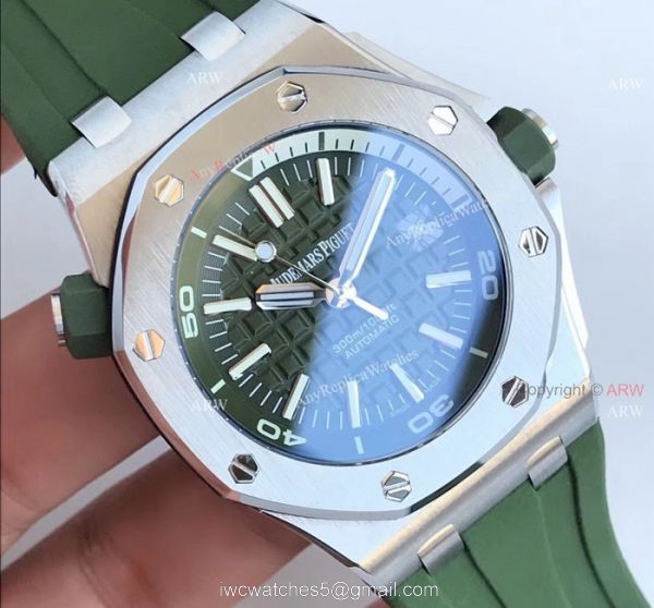 New Swiss 3120 Audemars Piguet Royal Oak Green Dial Green Rubber Band Replica Watches New Swiss 3120 Audemars Piguet Royal Oak Green Dial Green Rubber Band Replica Watches