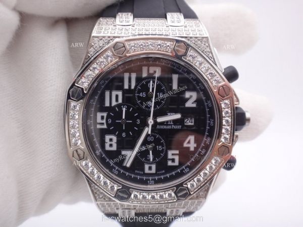 Replica Audemars Piguet Royal Oak Offshore Diamond Watch Black Dial Rubber Strap Replica Audemars Piguet Royal Oak Offshore Diamond Watch Black Dial Rubber Strap