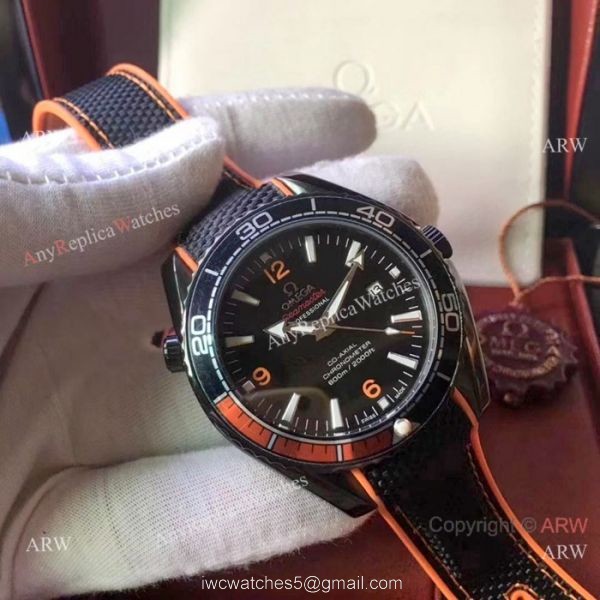 Seamaster Planet Ocean Omega Watch White Face Black Case Orange Bezel Seamaster Planet Ocean Omega Watch White Face Black Case Orange Bezel