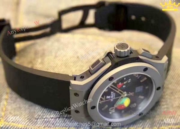 Replica Hublot Big Bang Chrono 45mm Watch Black Rubber Strap Replica Hublot Big Bang Chrono 45mm Watch Black Rubber Strap