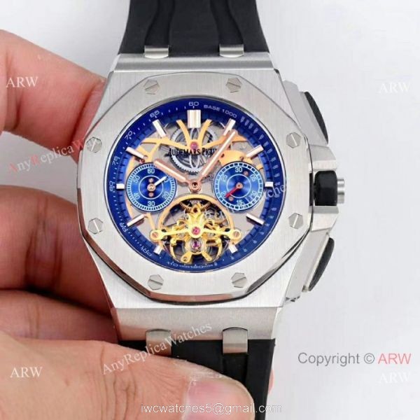 Audemars Piguet Royal Oak offshore SS Blue Face Watch Fake AP Skeleton Watch Audemars Piguet Royal Oak offshore SS Blue Face Watch Fake AP Skeleton Watch