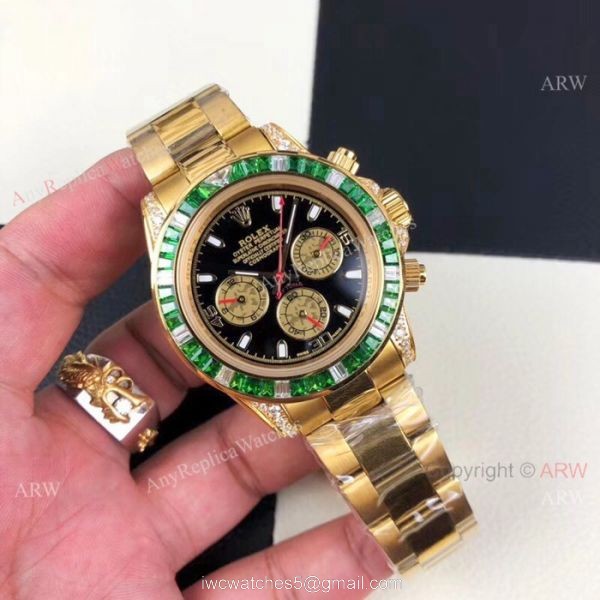 Yellow Gold Daytona Rolex Rainbow Replica Watches Automatic Movement Yellow Gold Daytona Rolex Rainbow Replica Watches Automatic Movement