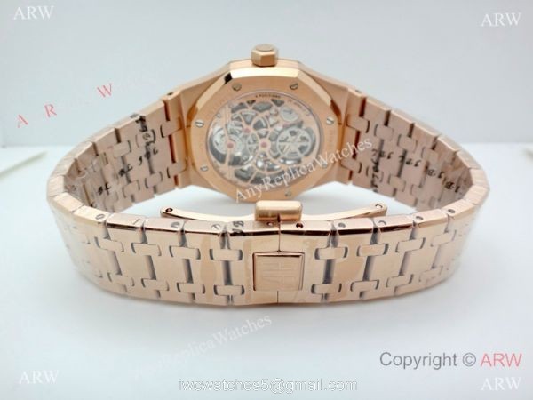 Swiss Grade Copy Audemars Piguet Royal Oak Extra-thin Openworked Rose Gold Watch Swiss Grade Copy Audemars Piguet Royal Oak Extra-thin Openworked Rose Gold Watch