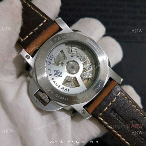 Copy Panerai Luminor GMT SS Brown Leather Strap Watch Pam578 Copy Panerai Luminor GMT SS Brown Leather Strap Watch Pam578