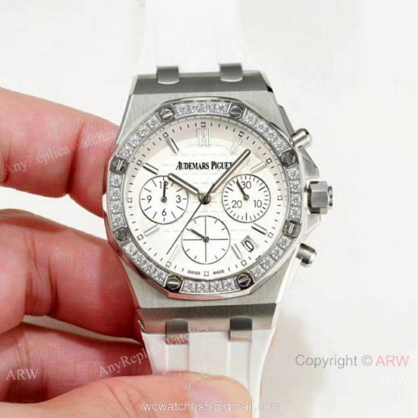 Women Audemars Piguet Royal Oak offshore Replica Watch Diamond Bezel White Dial Women Audemars Piguet Royal Oak offshore Replica Watch Diamond Bezel White Dial