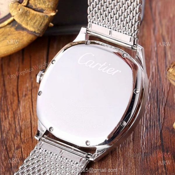 Copy Cartier Drive De Stainless Steel White Moon phase Dial Watches Copy Cartier Drive De Stainless Steel White Moon phase Dial Watches
