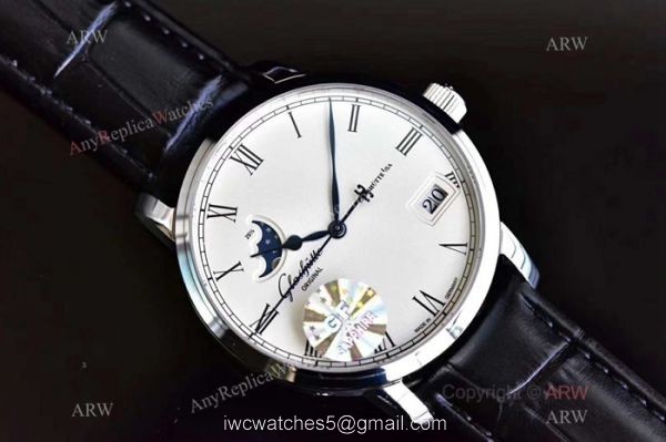 Swiss Replica Glashutte Senator Panorama Date Moon Phase Watch SS White Dial Swiss Replica Glashutte Senator Panorama Date Moon Phase Watch SS White Dial