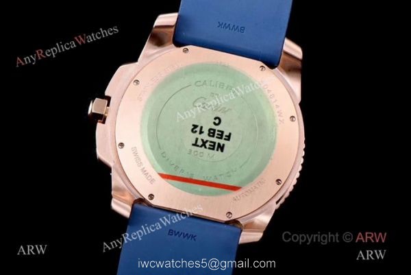 Swiss Replica Cartier Calibre De Cartier Diver Watch Rose Gold Blue Swiss Replica Cartier Calibre De Cartier Diver Watch Rose Gold Blue