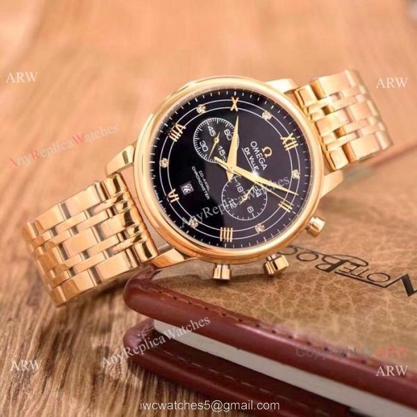 Best Quality Omega De Ville Fake Watches Yellow Gold Chronograph Best Quality Omega De Ville Fake Watches Yellow Gold Chronograph