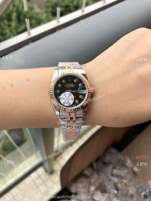 Rolex Datejust 31mm Copy watches 2-Tone Rose Gold Green Micro Face Rolex Datejust 31mm Copy watches 2-Tone Rose Gold Green Micro Face