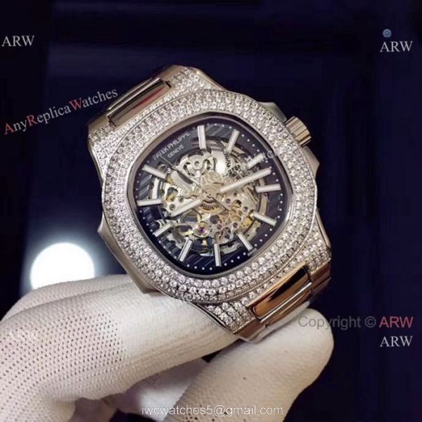 New Replica Patek Philippe Nautilus Hollow Ice Out Watch Stainless Steel New Replica Patek Philippe Nautilus Hollow Ice Out Watch Stainless Steel