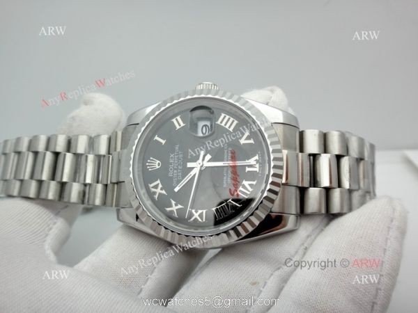 Copy Rolex Datejust Black Face Stainless Steel President Band Copy Rolex Datejust Black Face Stainless Steel President Band