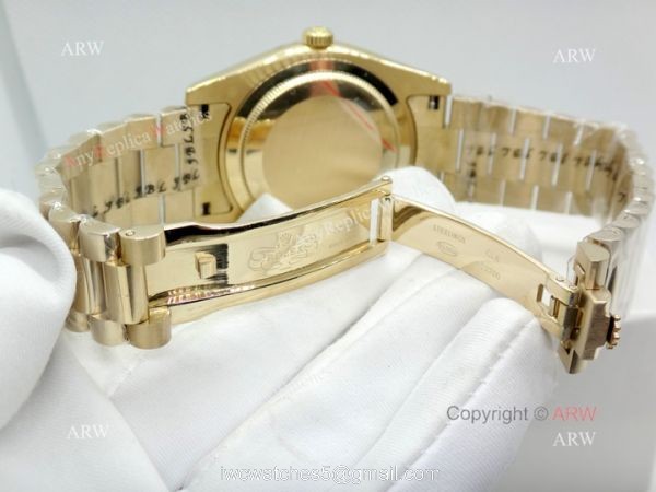 Copy Rolex Day Date 40mm Watch All Gold President White Stick Copy Rolex Day Date 40mm Watch All Gold President White Stick