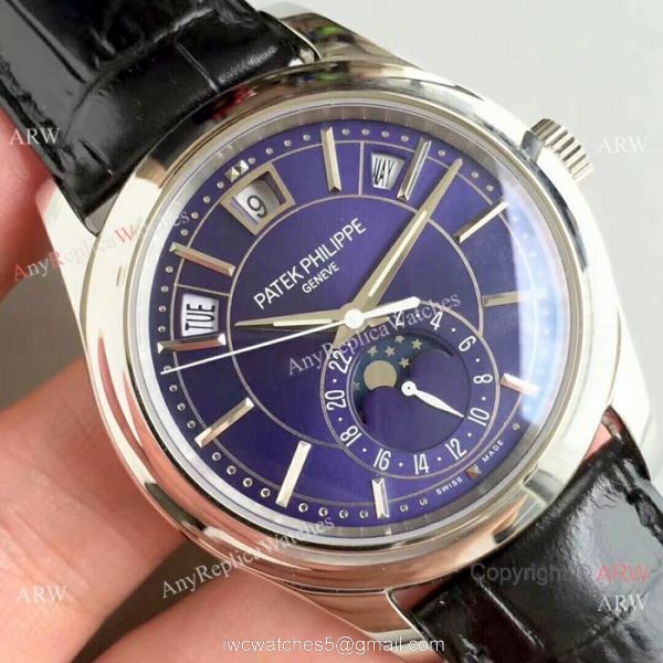 (KM)Replica Patek Philippe Complications Annual Calendar Swiss Watch SS Blue Dial (KM)Replica Patek Philippe Complications Annual Calendar Swiss Watch SS Blue Dial