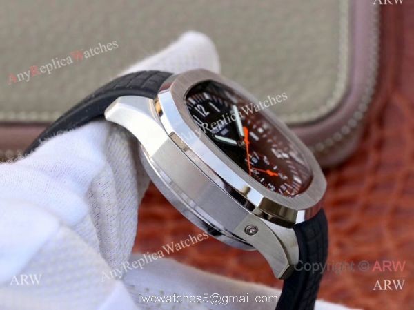 Swiss Replica Patek Philippe 5968A Aquanaut Watch SS Black Chronograph Dial Swiss Replica Patek Philippe 5968A Aquanaut Watch SS Black Chronograph Dial