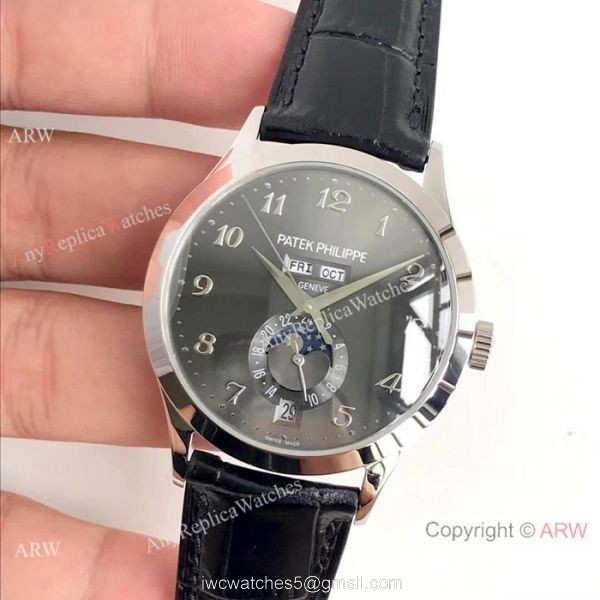 Swiss Grade One Patek Philippe Moonphase Replica Watch Ref.5396 Gray Rhodium Annual Calendar Face Swiss Grade One Patek Philippe Moonphase Replica Watch Ref.5396 Gray Rhodium Annual Calendar Face