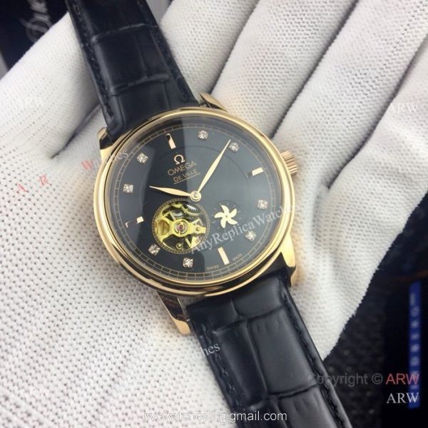 Copy Omega Tourbillon De Ville Watches Gold Case Silver Dial Copy Omega Tourbillon De Ville Watches Gold Case Silver Dial