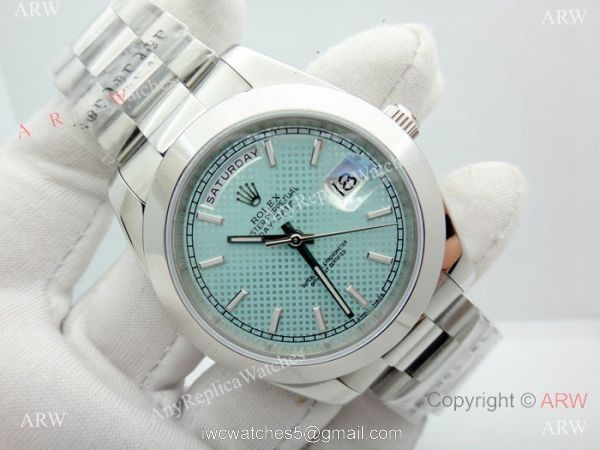 Stainless Steel Light Blue Dial Rolex Presidential Replica Watch DD 40mm Stainless Steel Light Blue Dial Rolex Presidential Replica Watch DD 40mm