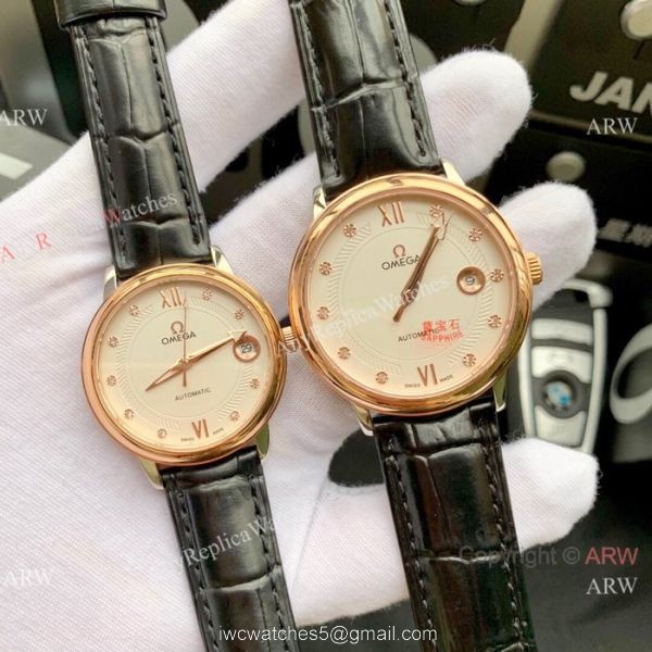 Omega De Ville Black Dial Leather Strap Automatic Watch Omega Couple Watch Omega De Ville Black Dial Leather Strap Automatic Watch Omega Couple Watch