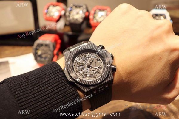 Hublot Big Bang King Chronograph Watch Black Case Rubber Strap Hublot Big Bang King Chronograph Watch Black Case Rubber Strap